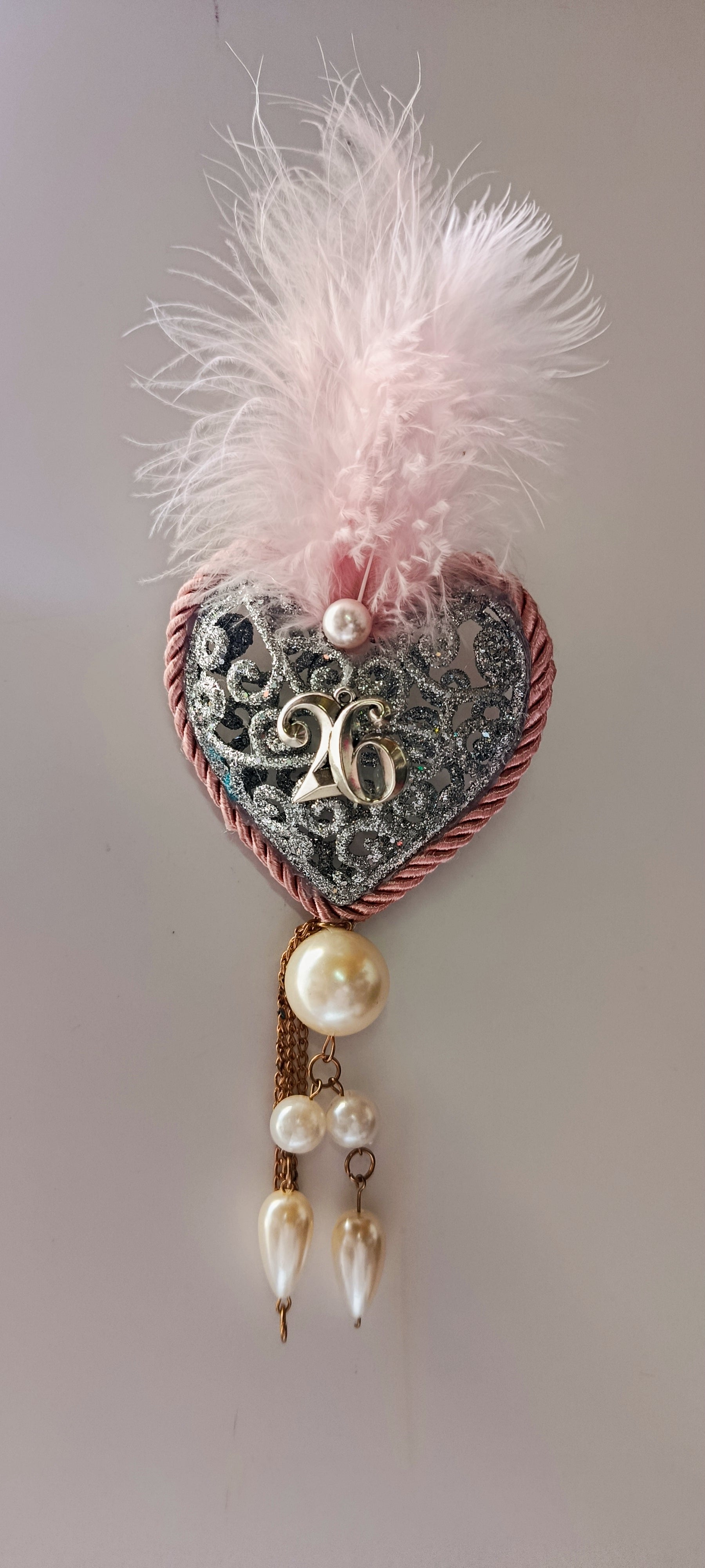 Γούρι 2026-Χριστουγεννιάτικο Στολίδι Silver Heart #0011