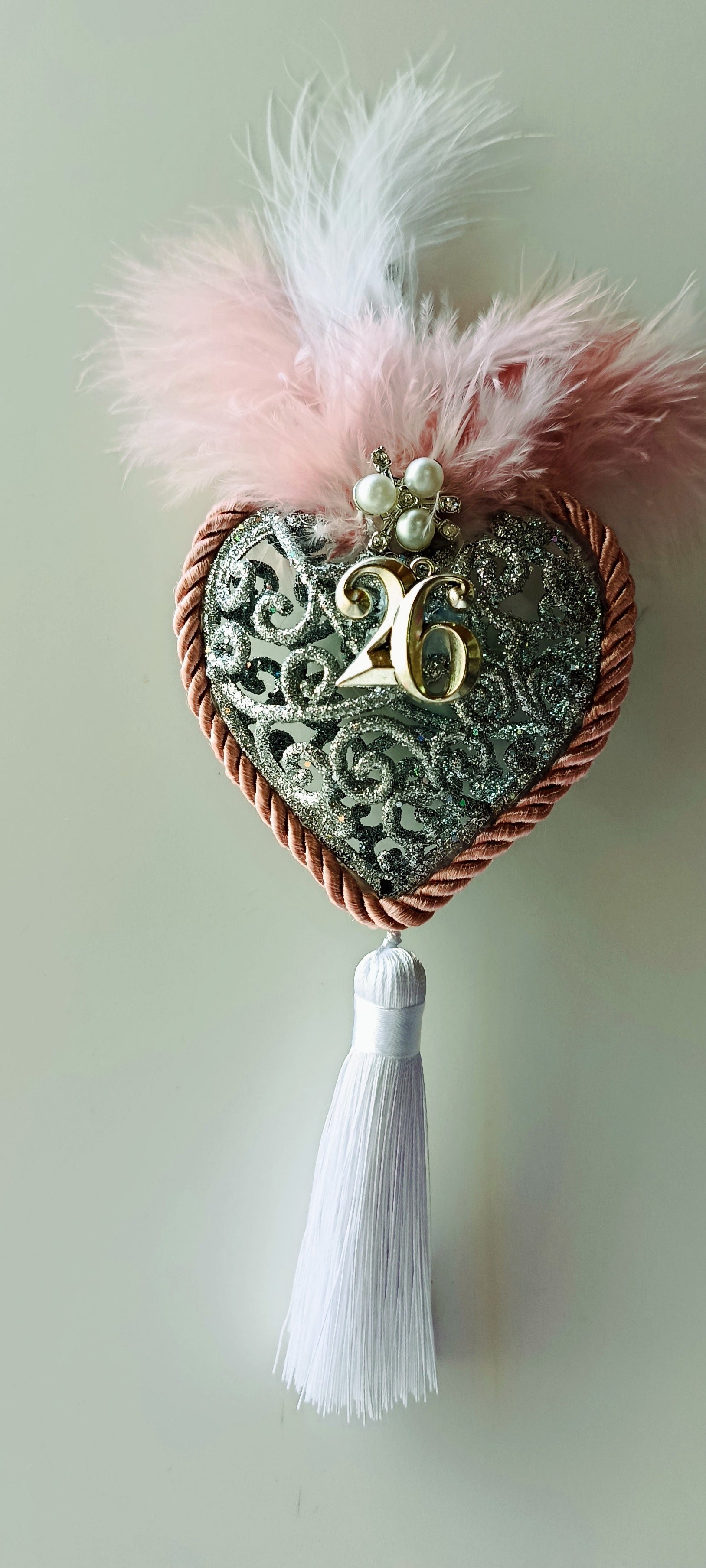 Γούρι 2026-Χριστουγεννιάτικο Στολίδι Silver Heart #0017