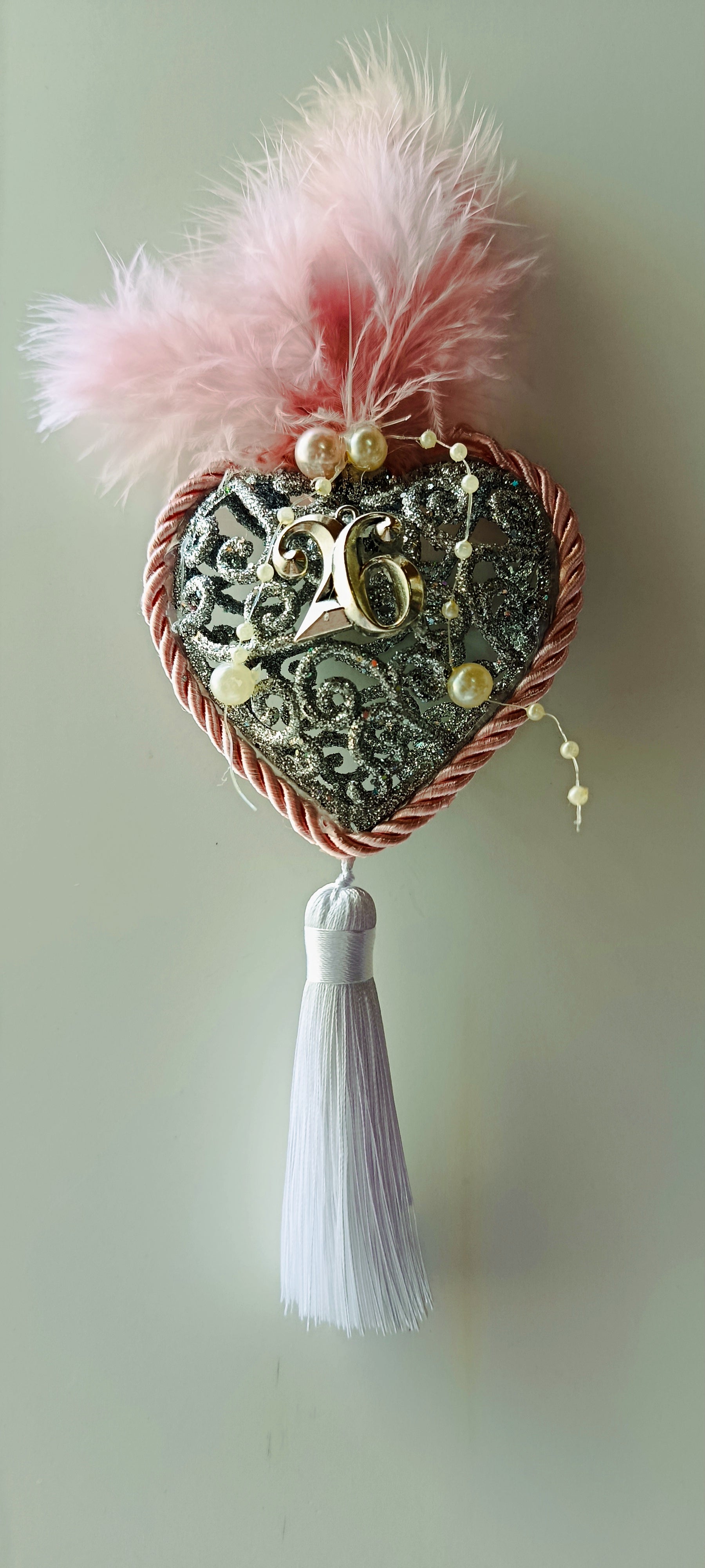 Γούρι 2026-Χριστουγεννιάτικο Στολίδι Silver Heart #0015