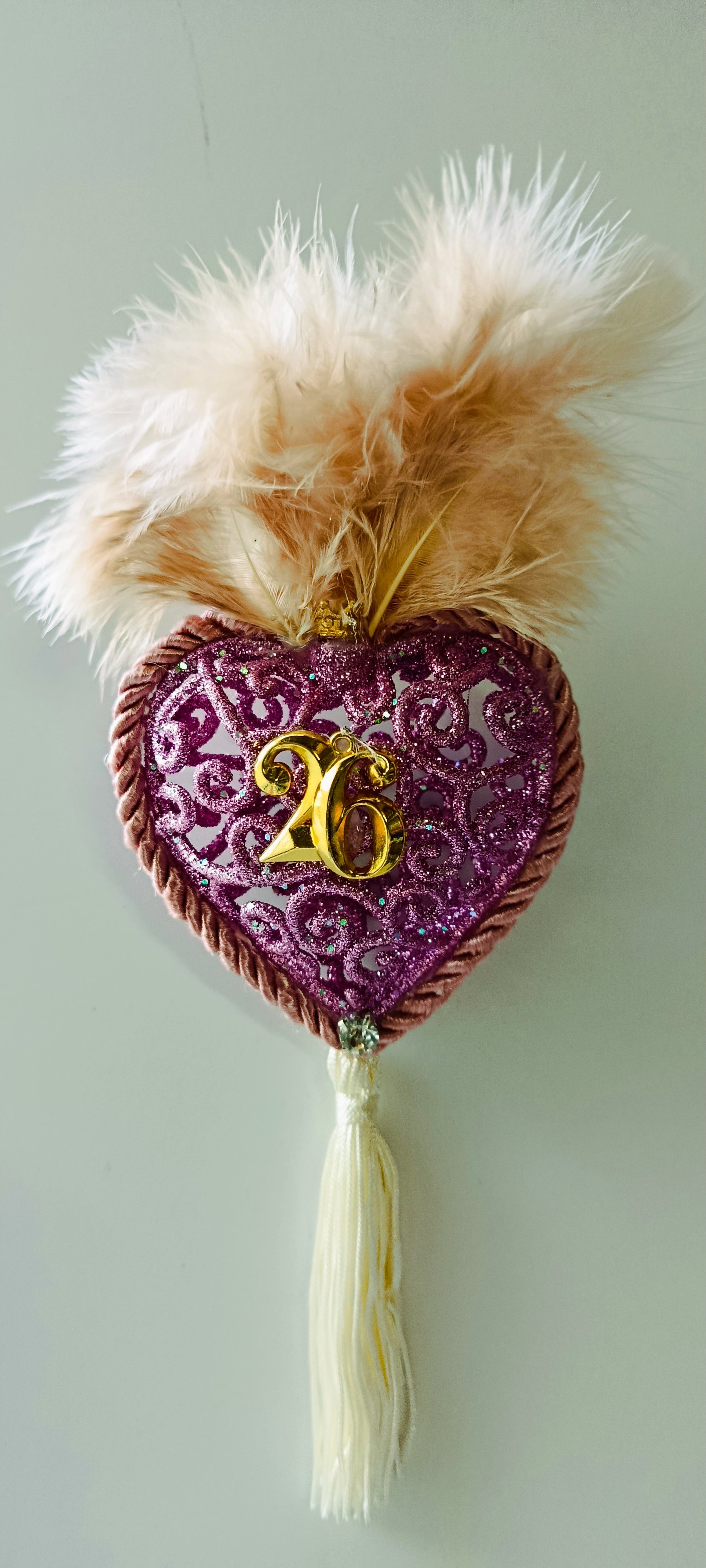 Γούρι 2026-Χριστουγεννιάτικο Στολίδι Pink-Purple Heart #005