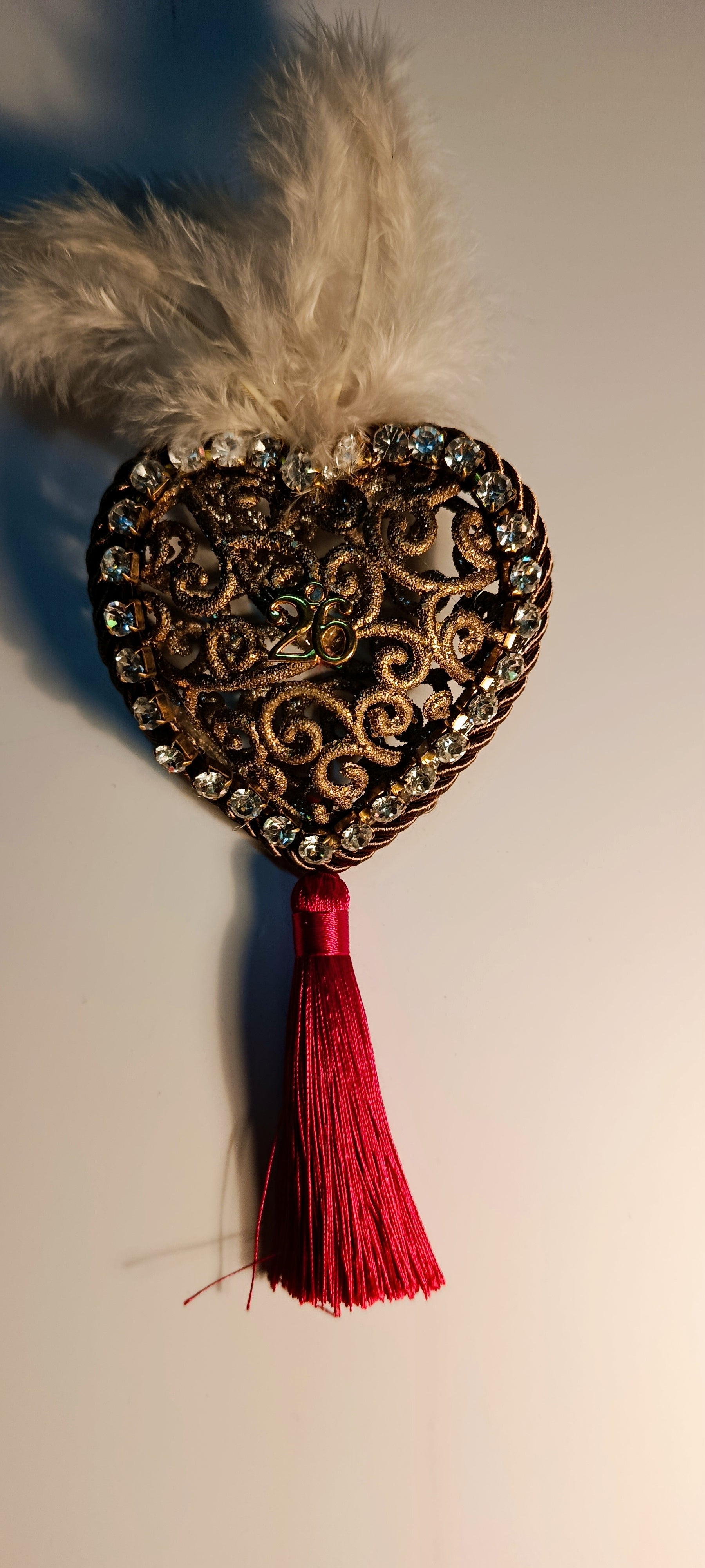 Γούρι 2026-Χριστουγεννιάτικο Στολίδι Gold Heart #0018