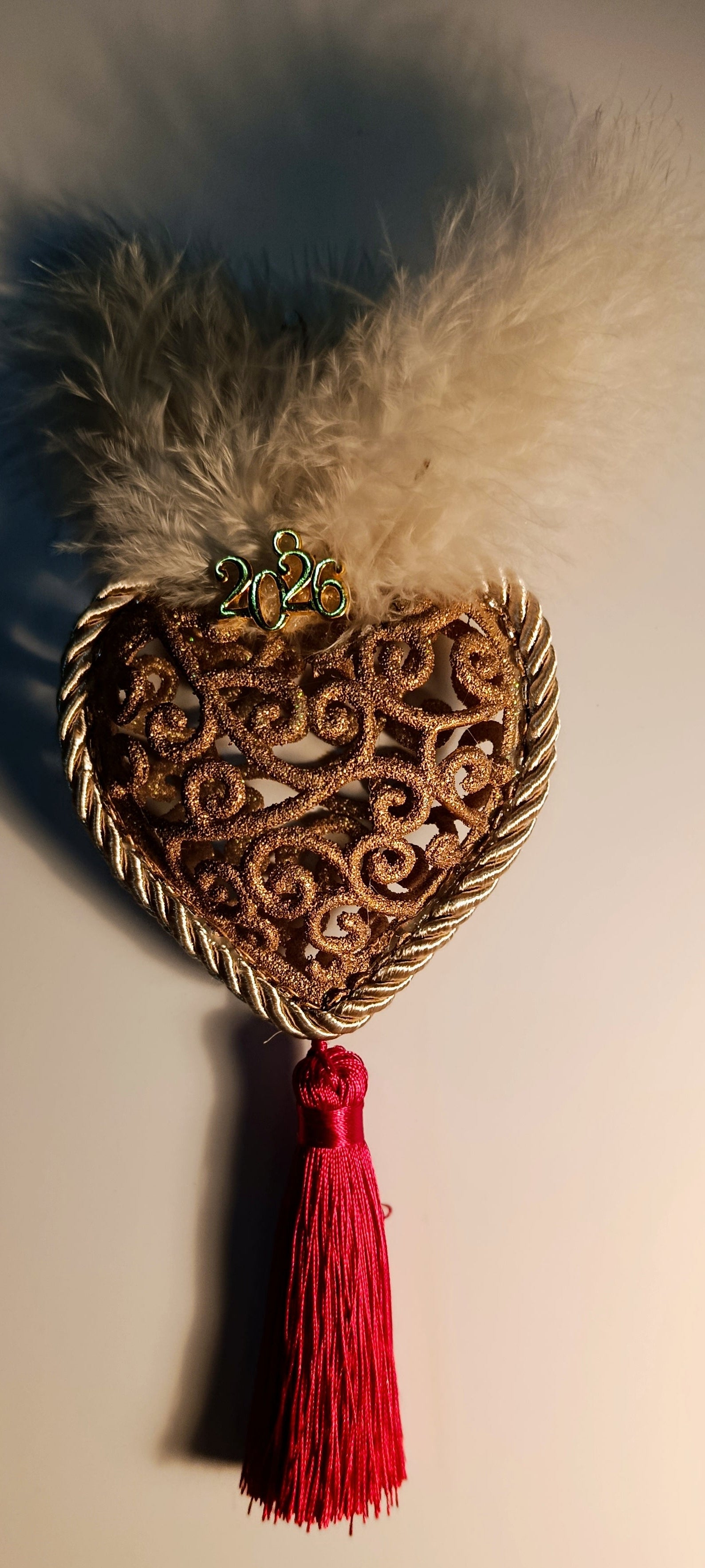 Γούρι 2026-Χριστουγεννιάτικο Στολίδι Gold Heart #0014