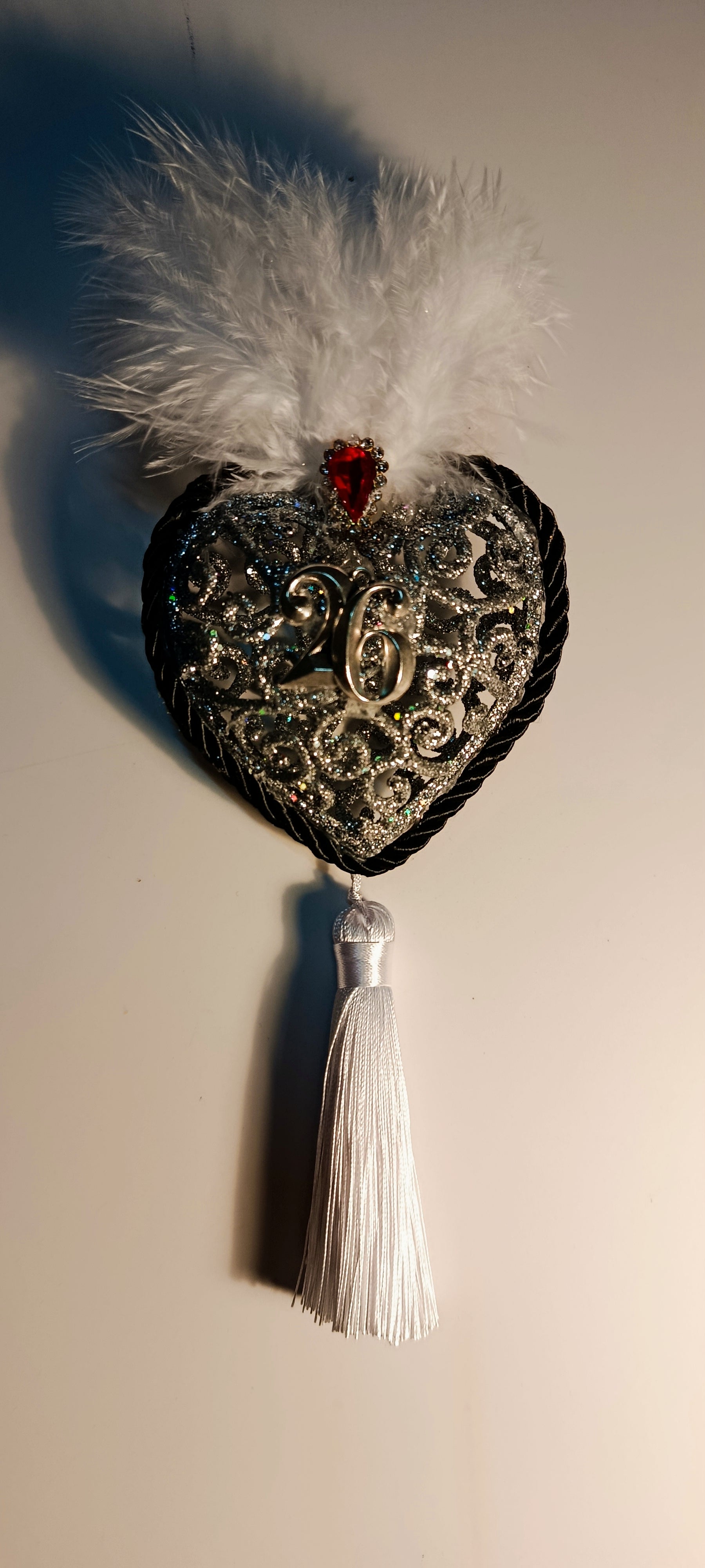 Γούρι 2026-Χριστουγεννιάτικο Στολίδι Silver Heart #0039