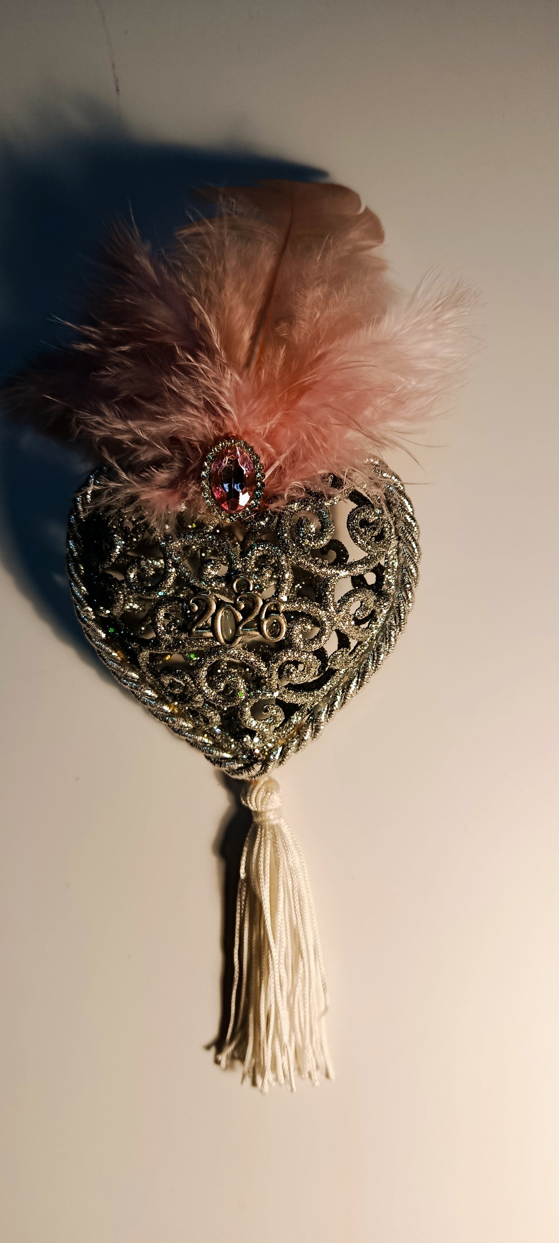 Γούρι 2026-Χριστουγεννιάτικο Στολίδι Silver Heart #0040